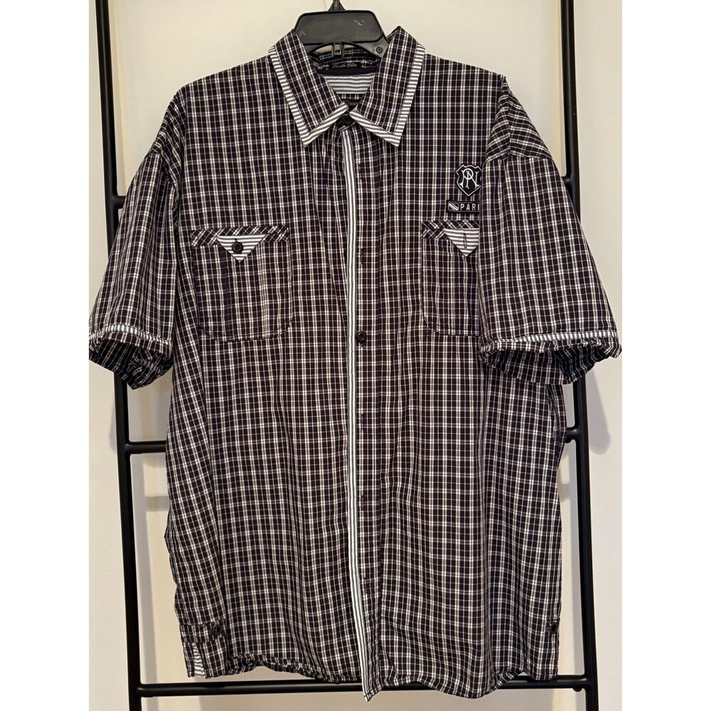 NWOT Parish Nation Mens S/S, 2XL  Navy/Wht. Health, Wealth, Wisdom Embroidered!
